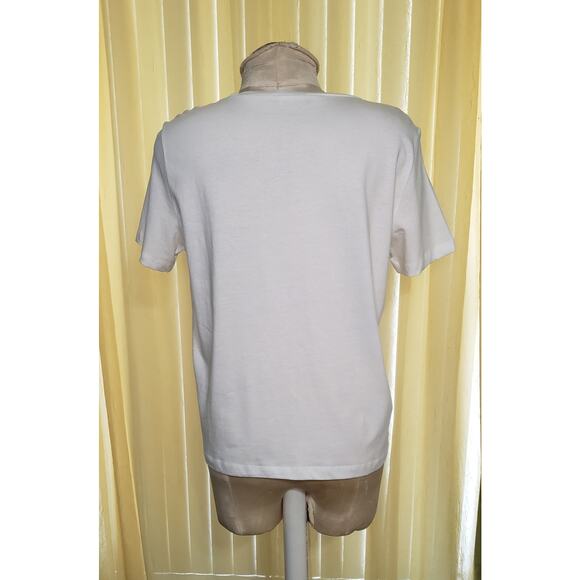 Zara Womens White Tee Black‎ Lace Size M - Picture 2 of 4